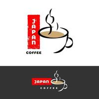 logo de café japonais en ligne simple vecteur