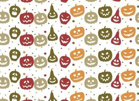 motif d'halloween avec fond transparent de vecteur de visage de citrouille mignon