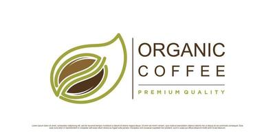 modèle de conception de logo de café biologique avec élément créatif et concept moderne vecteur