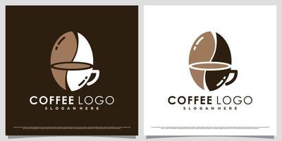 modèle de conception de logo de café pour café ou restaurant avec icône de tasse et élément créatif vecteur