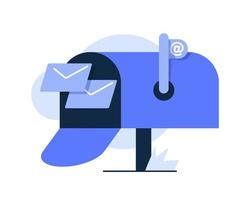 e-mail et messagerie, campagne de marketing par e-mail, illustration vectorielle d'icône de conception plate vecteur