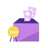 place le bulletin de vote dans l'urne. concept de vote et d'élection vecteur