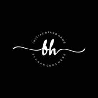 vecteur de modèle de logo d'écriture initiale bh