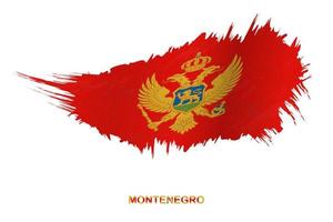 drapeau du monténégro dans un style grunge avec effet ondulant. vecteur