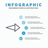 flèche droite icône de la ligne suivante avec 5 étapes présentation infographie fond vecteur