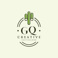 gq lettre initiale cactus vert logo vecteur