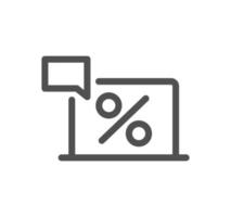 contour d'icône d'impôt et vecteur linéaire.