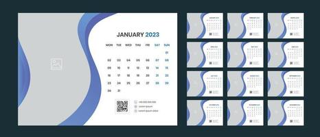 conception de calendrier de bureau 2023 vecteur