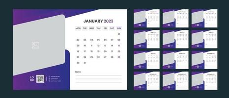 conception de calendrier de bureau 2023 vecteur