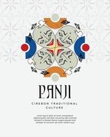 panji, indonésie masque traditionnel pour cirebon danse traditionnelle illustration dessinée à la main vecteur