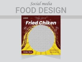 modèle de conception de post-alimentaire sur les médias sociaux, mise en page de conception d'affiches web vectorielles. vecteur
