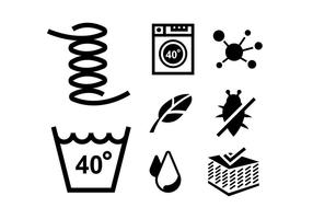 Icônes vectorielles pour le nettoyage de la literie vecteur