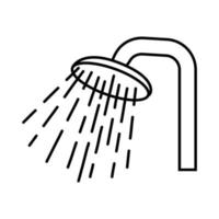 icône de tête de vecteur de douche dans le style de doodle dessiné à la main. symbole de douche d'eau pictogramme de signe de salle de bains.