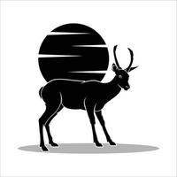 création de logo de silhouette de cerf simple vecteur