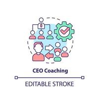 icône de concept de coaching de chef de la direction. illustration de fine ligne d'idée abstraite de service de formation d'entreprise. formation professionnelle. dessin de contour isolé. trait modifiable. vecteur