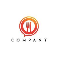 logo de blog alimentaire, logo de bonne nourriture, café, restaurant, logo d'entreprise de cuisine vecteur