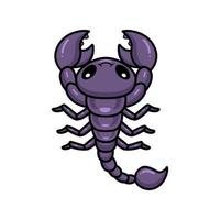 personnage de dessin animé mignon scorpion violet vecteur