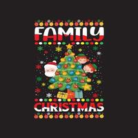 conception de t-shirt de noël en famille vecteur