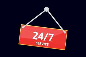 Service 24h/24 et 7j/7 sur tableau suspendu vecteur
