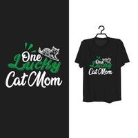 conception de modèle de t-shirt maman chat typographie. vecteur