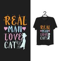 conception de t-shirt de chat de typographie. vecteur