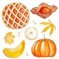 clipart alimentaire d'automne. aquarelle vecteur