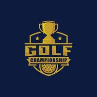 vecteur de conception de logo de championnat de golf