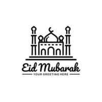 vecteur de conception de logo de contour eid mubarak