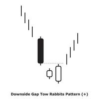 motif de lapins de remorquage d'écart à l'envers - blanc et noir - rond vecteur