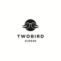 modèle de conception plate icône logo deux oiseaux vecteur