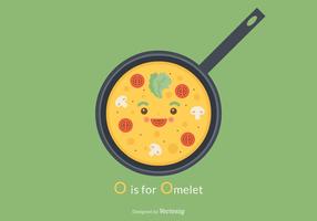 Illustration Cute Cute Omelet Vector