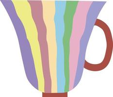 tasse vintage lumineuse de vecteur. dessiné à la main dans un style scandinave naïf. couleurs pastel, design simple vecteur