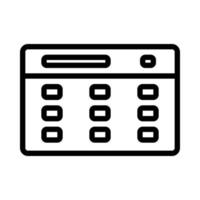 icône de calendrier. signe de calendrier et symbole dans l'icône de style de ligne. vecteur