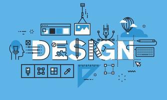 bannière de mot design plat ligne mince vecteur
