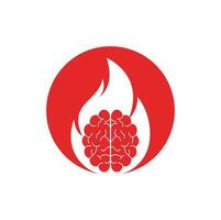 création de logo vectoriel de cerveau de feu.