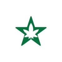 création de logo de cannabis. icône de vecteur de logo nature feuille de cannabis