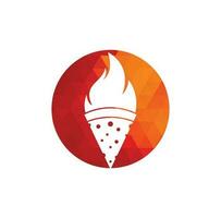 modèle de conception de logo de pizza chaude. modèle de vecteur vintage rétro hipster de logo de pizza chaude. logo de livraison rapide de pizza