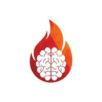 création de logo vectoriel de cerveau de feu.