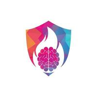 création de logo vectoriel de cerveau de feu.