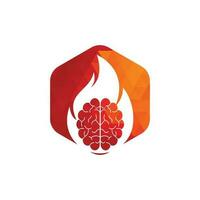 création de logo vectoriel de cerveau de feu.