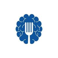 création de logo vectoriel cerveau alimentaire. modèle de conception de logo de nourriture de chose.