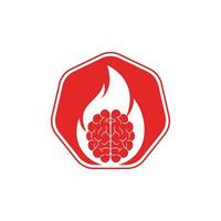 création de logo vectoriel de cerveau de feu.