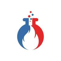 modèle de conception de logo de laboratoire d'incendie. combinaison de logo de laboratoire et d'incendie. vecteur