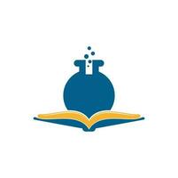 vecteur de conception de modèle de logo de laboratoire de livre. icône du logo de la science du livre.