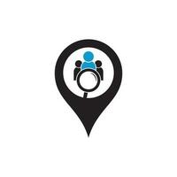 logo du logo gps de recherche de personnes. logo loupe. icône de conception de logo loupe et personnes vecteur