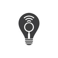 recherche vecteur de logo de concept de forme d'ampoule wifi. icône de modèle de logo vectoriel wifi finder