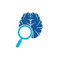 trouver le vecteur de conception de style plat de modèle de conception de logo de cerveau. icône de conception de logo de cerveau de recherche.