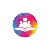concept de logo de livre et de personnes. logo de l'éducation, les gens et l'icône du livre. vecteur