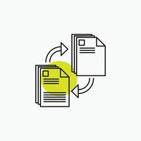 partage. partager. dossier. document. copier l'icône de la ligne vecteur