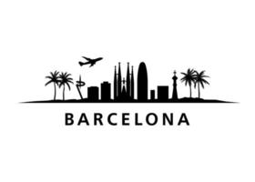 barcelone horizon paysage ville silhouette bâtiments vecteur
